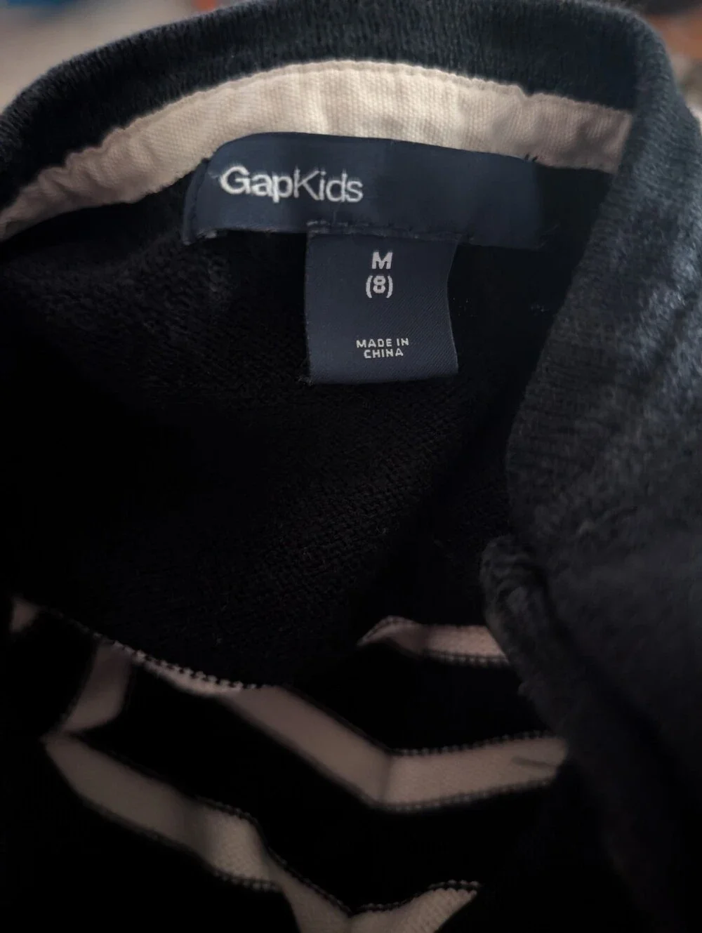 Gap Kids Striped Black & White Boatneck Sweater